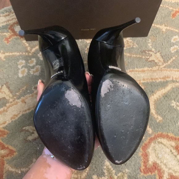 Gucci Stivale Pelle S. Cuoio Regent Nero Heels - Picture 7 of 12